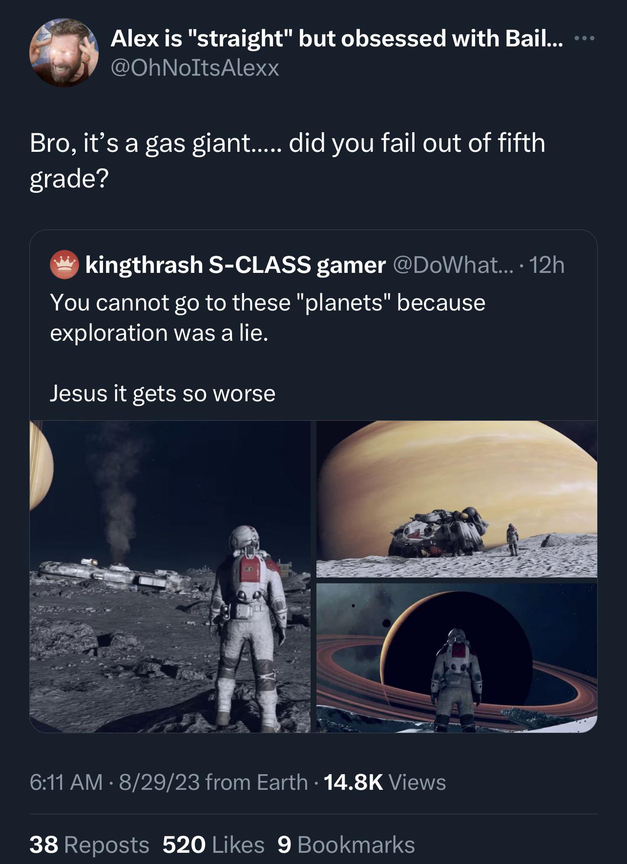 This meme is a screenshot of a Twitter conversation where a user is responding to a comment about their poor performance in a video game. The text "In 2-3 sentences, describe this meme for someone who cannot see it" is a prompt to provide a summary of the image. The user is jokingly saying they failed a class in a game because they couldn't "read" the "books" (a play on words, referencing the game's "books" or manual).